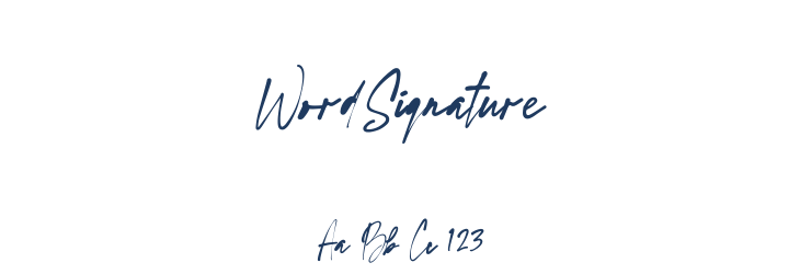 WordSignature Font Preview