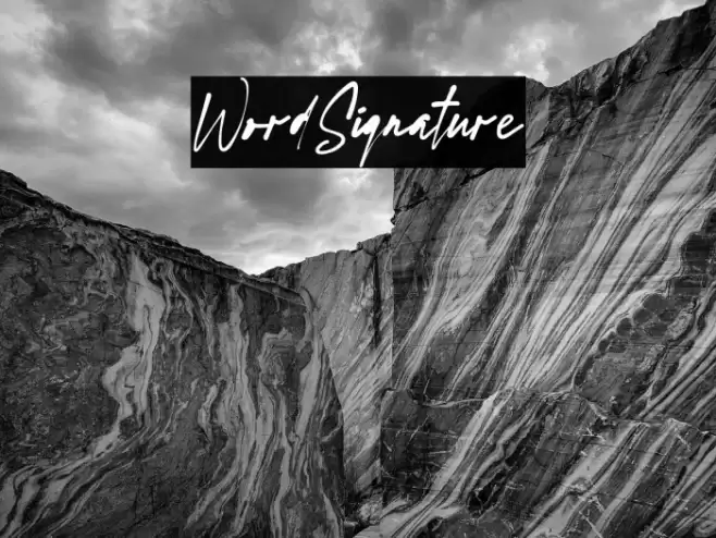 WordSignature 字体 examples