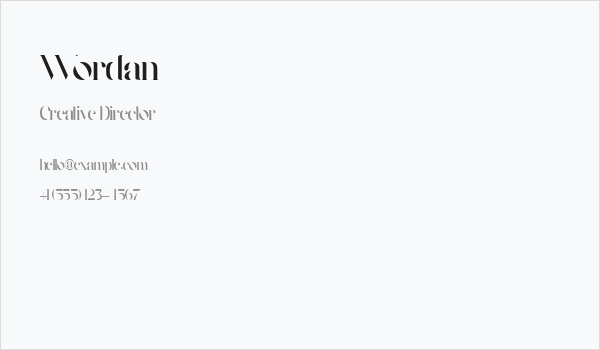 Wordan Business Card