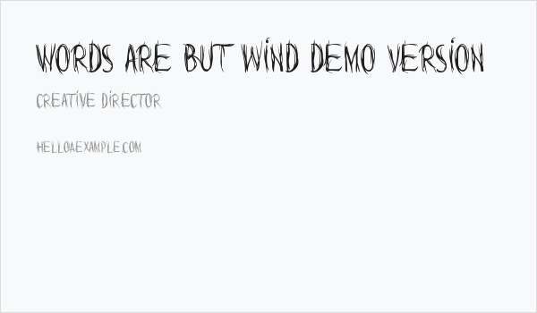 Words are but wind Demo Version Business Card