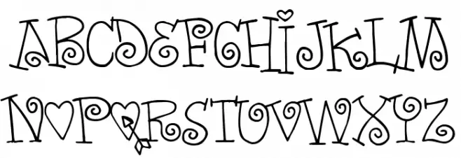 Words of love Fonte MAIÚSCULAS