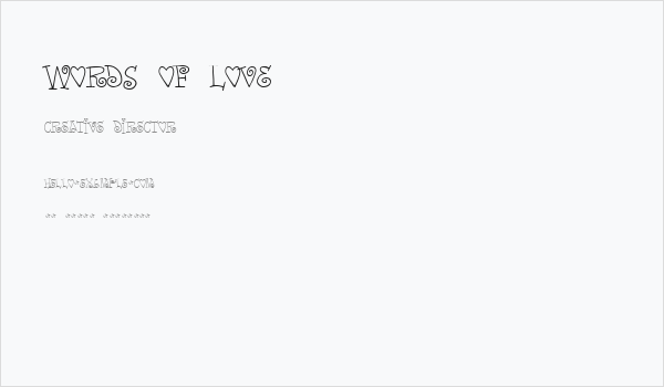 Words of love Business Card