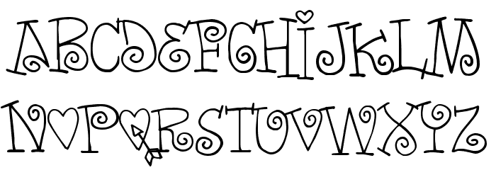 Words of love Font Litere mici