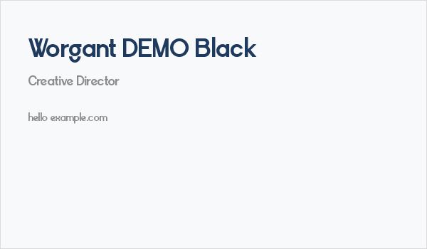 Worgant DEMO Black Business Card