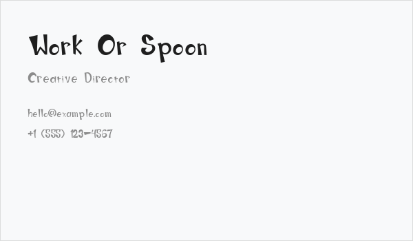 Work Or Spoon Business Card