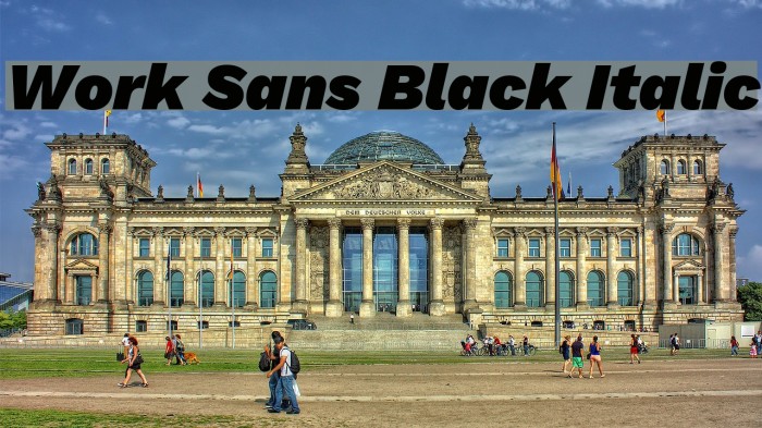 Work Sans Black Italic Example 3