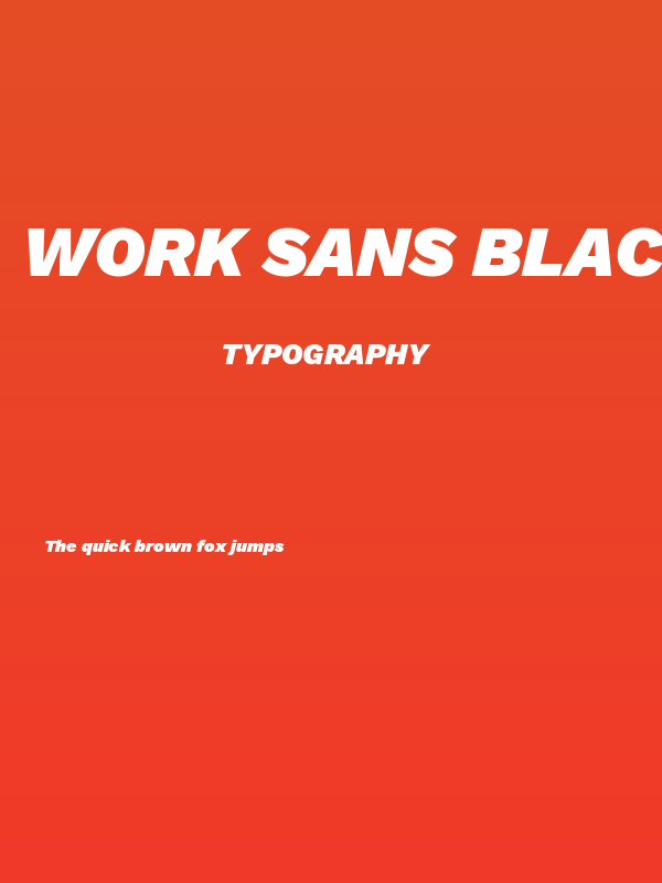 Work Sans Black Italic Poster