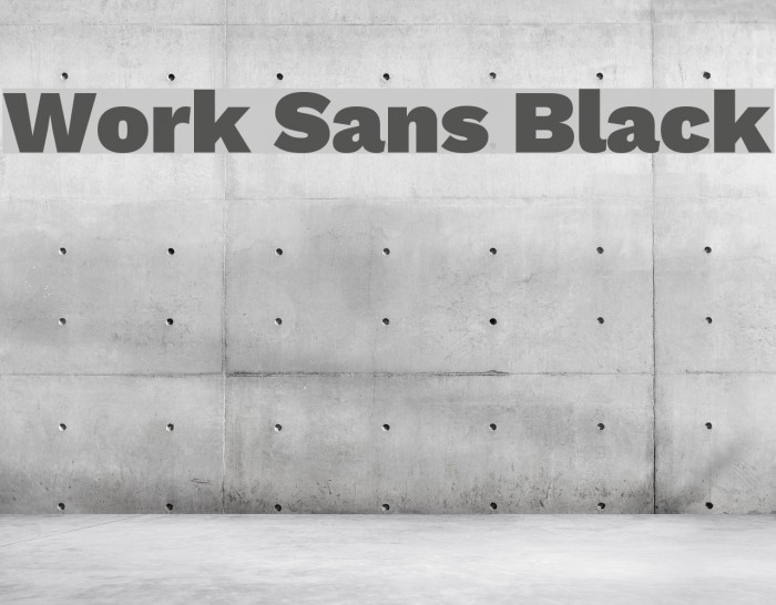 Work Sans Black Font examples