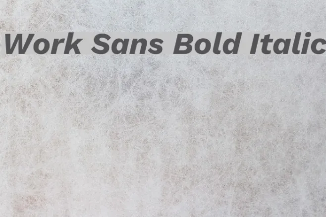 Work Sans Bold Italic Example 1