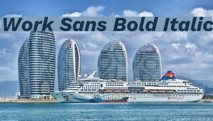 Work Sans Bold Italic Font examples