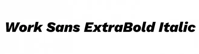 Work Sans ExtraBold Italic  les polices de caractères gratuit tlcharger