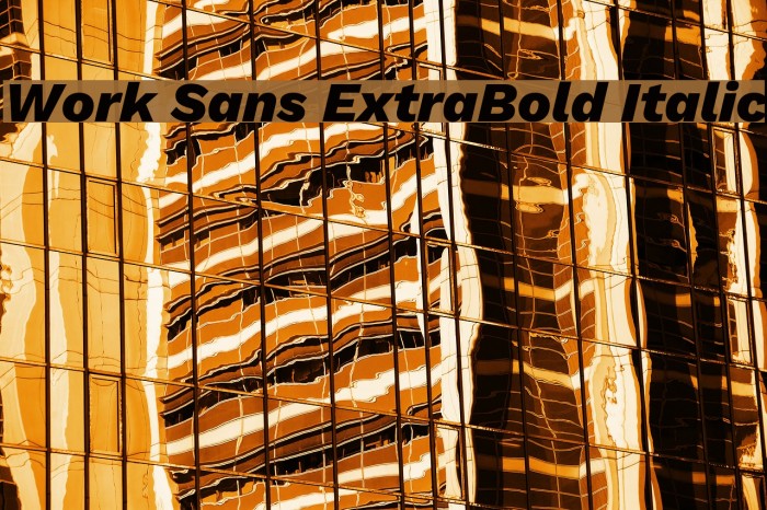 Work Sans ExtraBold Italic Font examples