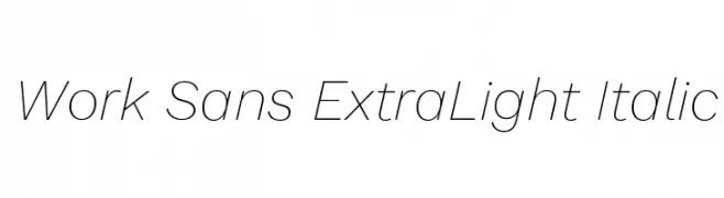 Work Sans ExtraLight Italic  Frei Schriftart Herunterladen