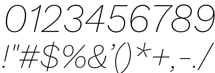 Work Sans ExtraLight Italic Font OTHER CHARS