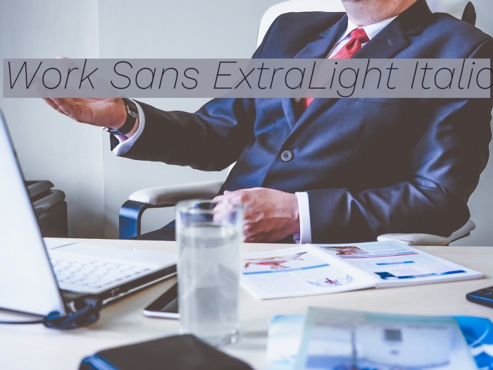 Work Sans ExtraLight Italic Font examples
