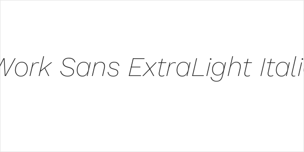 Work Sans ExtraLight Italic Logo