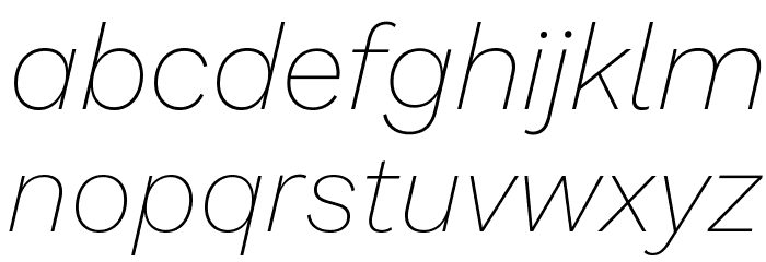Work Sans ExtraLight Italic Font LOWERCASE
