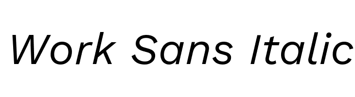 Work Sans Italic  les polices de caractères gratuit tlcharger