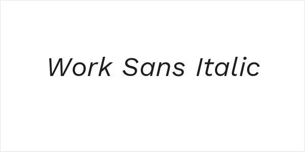 Work Sans Italic Logo
