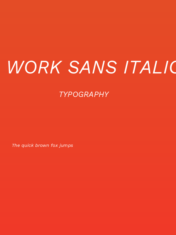 Work Sans Italic Poster
