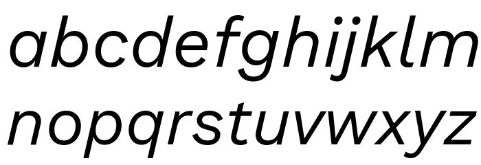 Work Sans Italic Font LOWERCASE