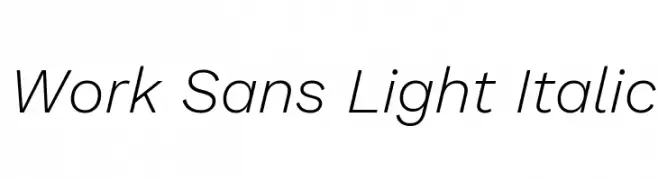 Work Sans Light Italic  تنزيل الخطوط