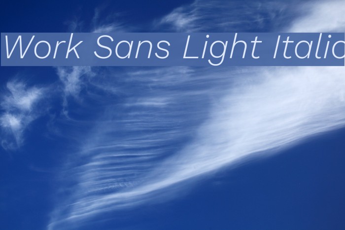Work Sans Light Italic Font examples