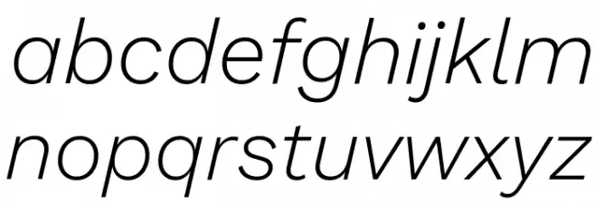 Work Sans Light Italic フォント 小文字