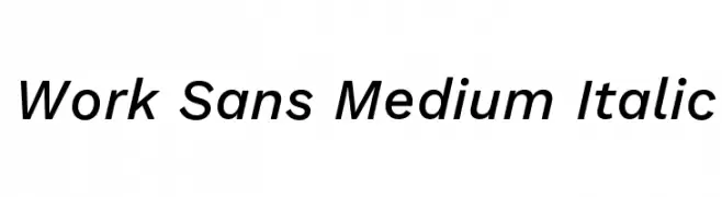 Work Sans Medium Italic  Скачать бесплатные шрифты
