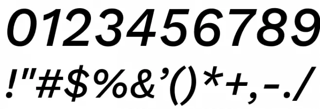 Work Sans Medium Italic Font OTHER CHARS