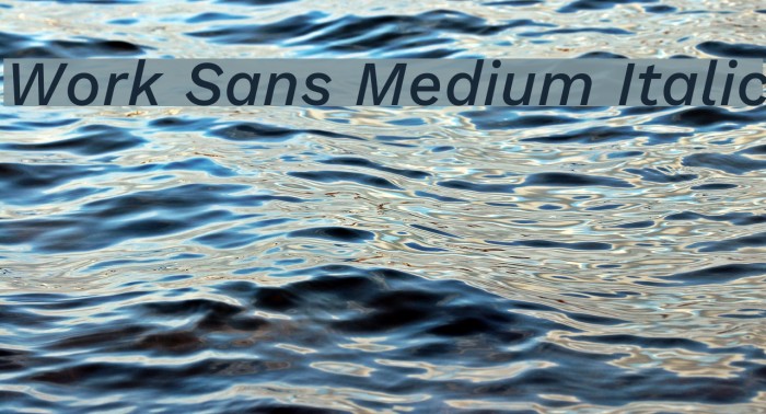 Work Sans Medium Italic Font examples