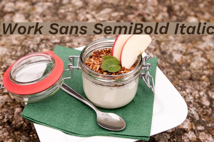 Work Sans SemiBold Italic Font examples