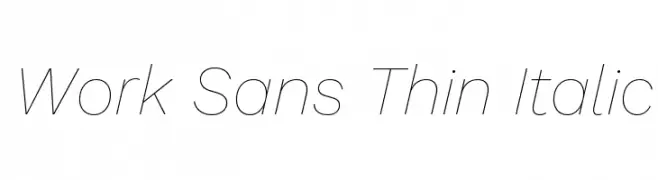 Work Sans Thin Italic  Frei Schriftart Herunterladen