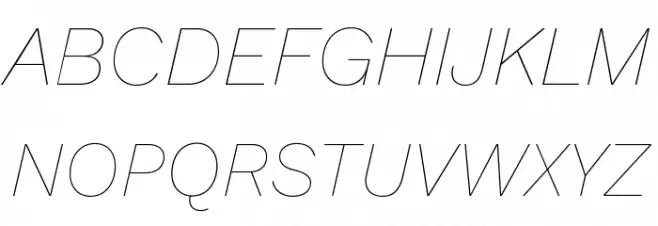 Work Sans Thin Italic フォント 大文字