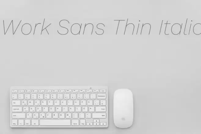Work Sans Thin Italic Font examples