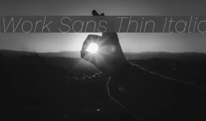 Work Sans Thin Italic Font examples