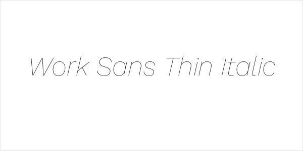 Work Sans Thin Italic Logo