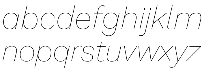 Work Sans Thin Italic Font LOWERCASE