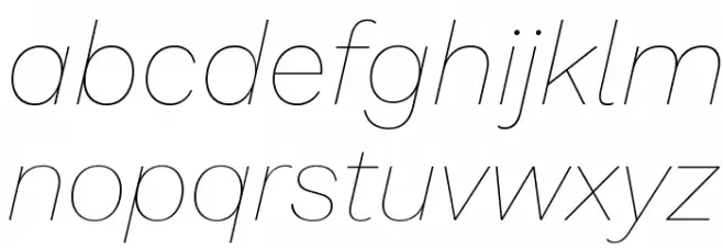 Work Sans Thin Italic फ़ॉन्ट लोअरकेस
