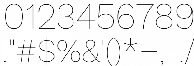 Work Sans Thin Font OTHER CHARS