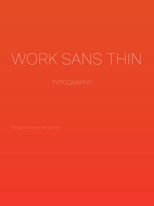 Work Sans Thin Poster