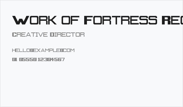 Work of Fortress Regular Business Card