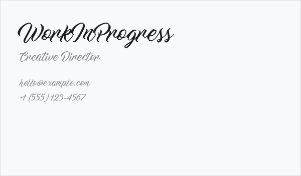 WorkInProgress Business Card