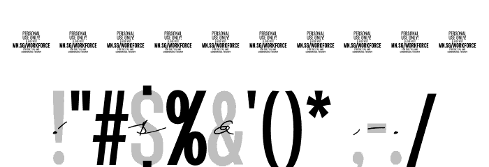 Workforce Combine PERSONAL USE Regular Font OTHER CHARS