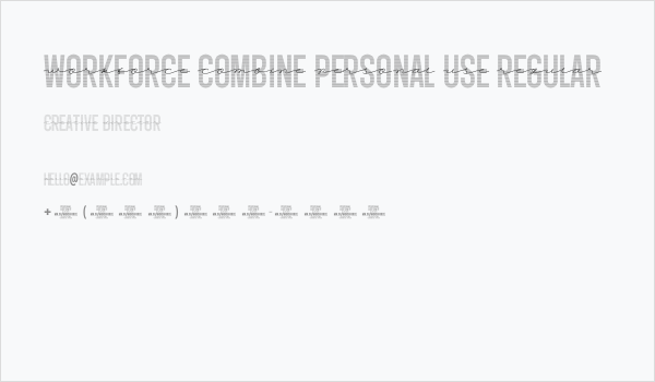 Workforce Combine PERSONAL USE Regular Business Card