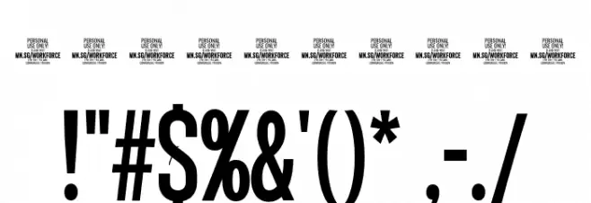 Workforce Sans PERSONAL USE Regular Font OTHER CHARS