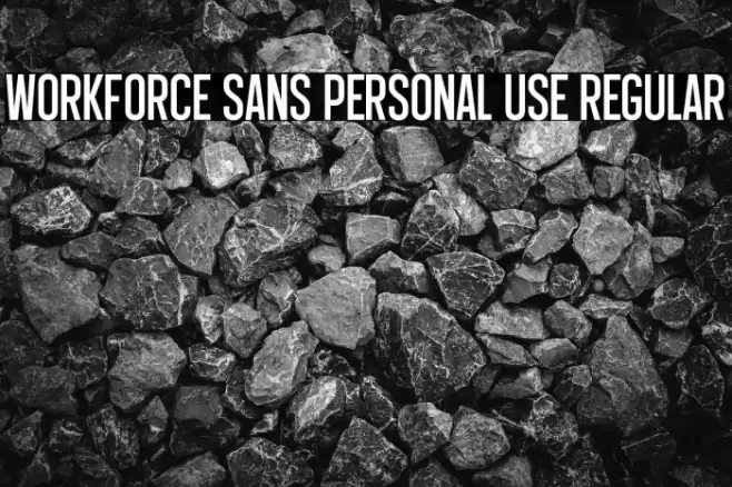 Workforce Sans PERSONAL USE Regular Font examples