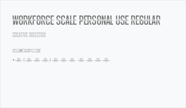 Workforce Scale PERSONAL USE Regular Business Card