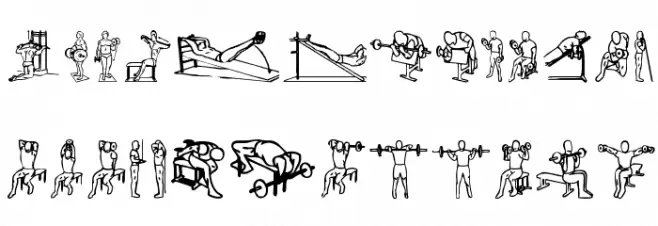Workout Routine Caratteri MAIUSCOLE