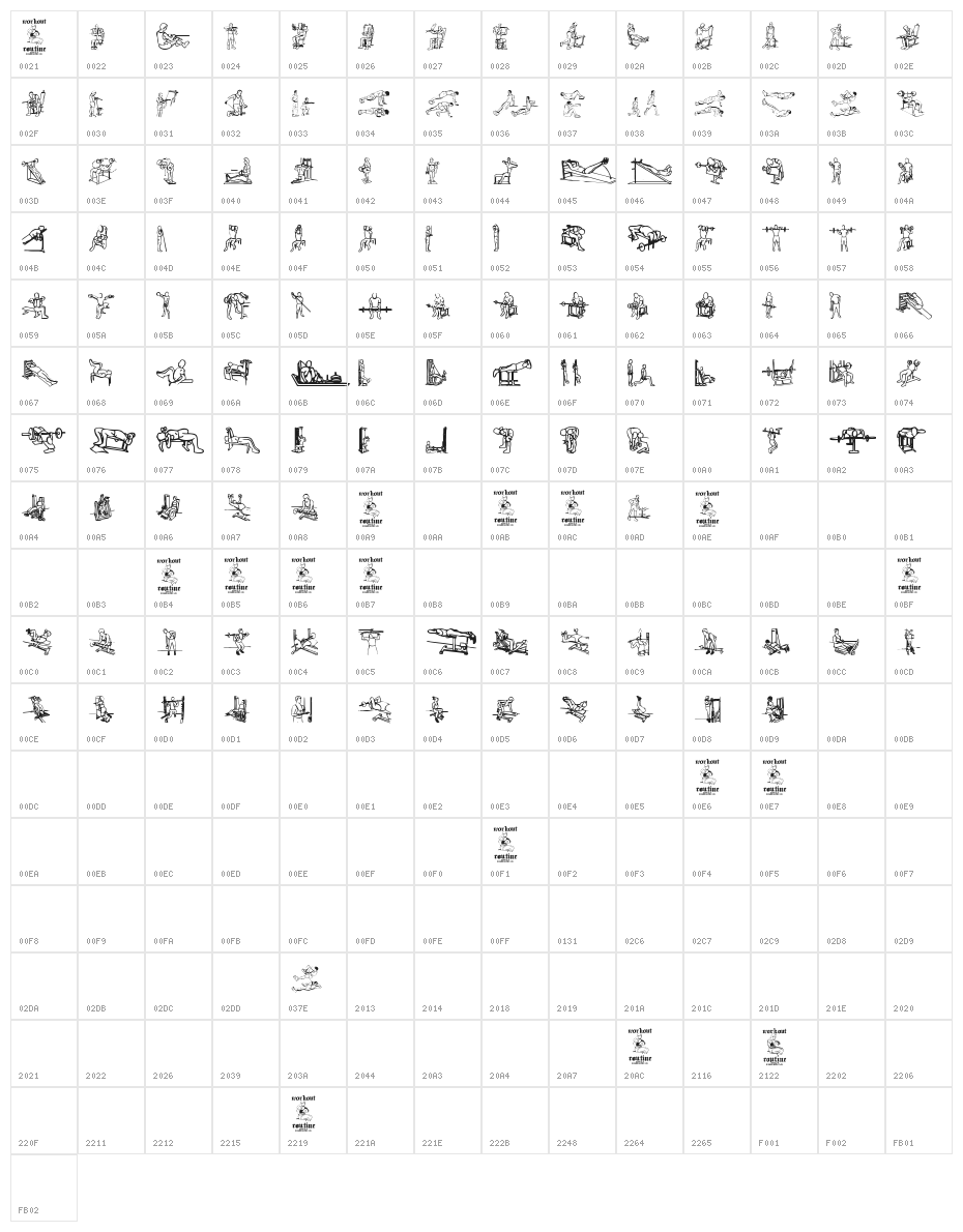 Workout Routine Character Map